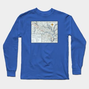 Battle of Alamance Map V.2 Long Sleeve T-Shirt